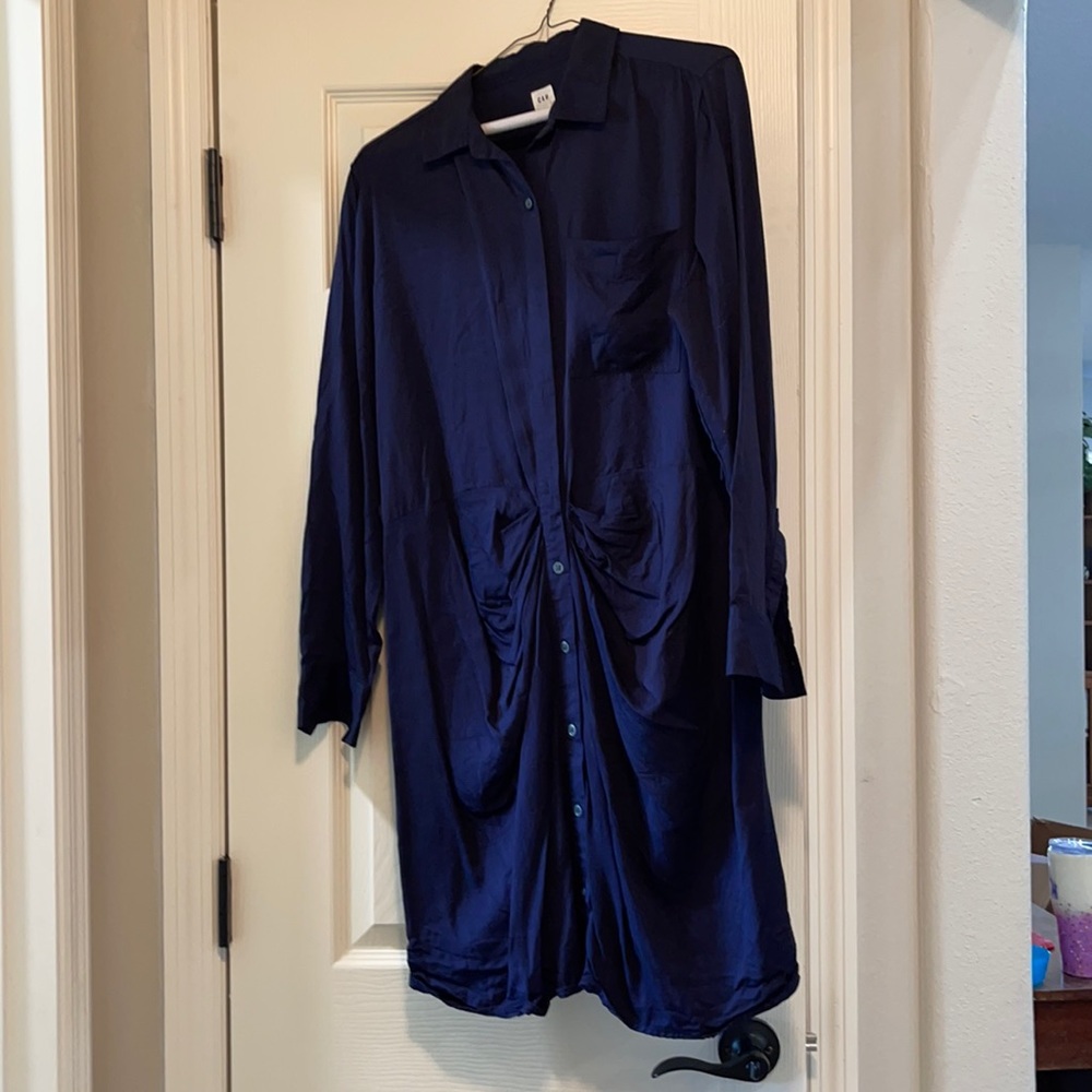 Lightweight navy shirt dress